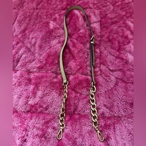 Michael Kors Brown Leather and Gold Chain Strap